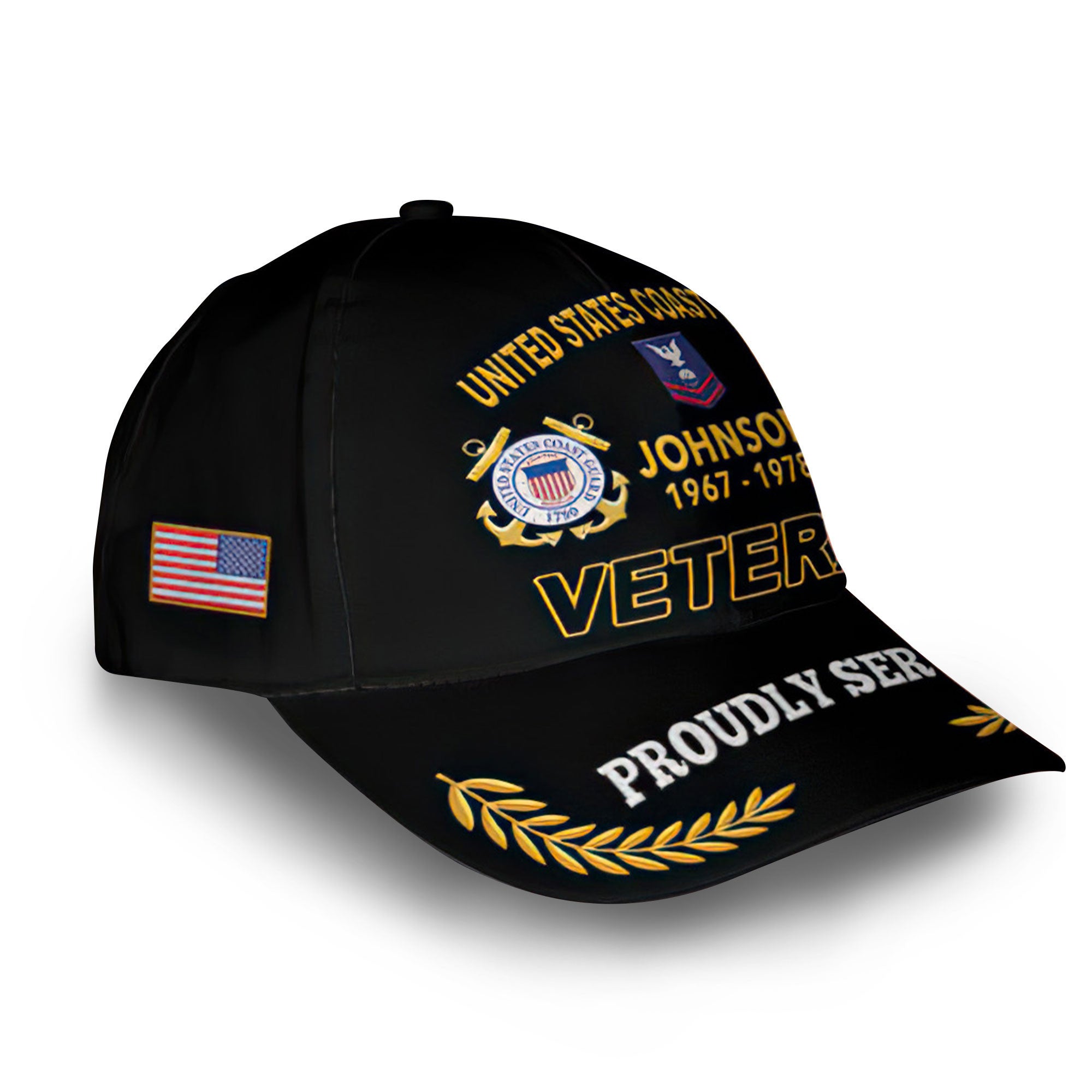 USCG Custom Cap VPVC008205, Gifts For Coast Guard Veteran, Best Gifts On Father's Day, Armed Forces Day, Independence Day, Veterans Day.