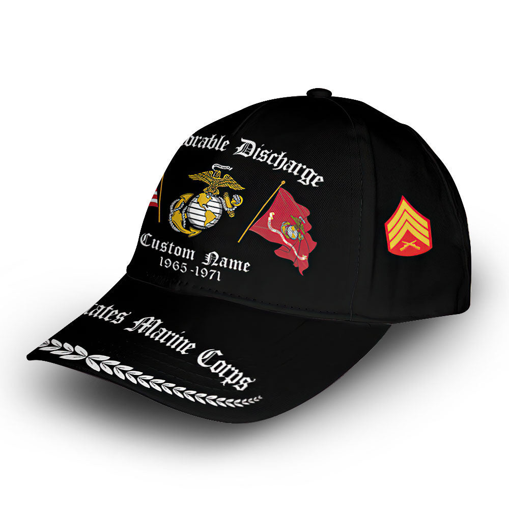 Premium Custom USMC Cap VPVC008403, Gifts For Marine Veteran, Best Gifts On Father's Day, Armed Forces Day, Independence Day, Veterans Day.