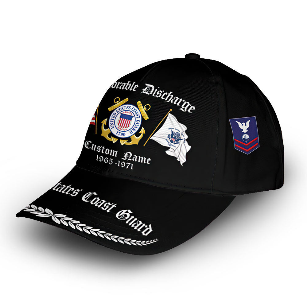 Premium Custom USCG Cap VPVC008405, Gifts For Coast Guard Veteran, Best Gifts On Father's Day, Armed Forces Day, Independence Day, Veterans Day.