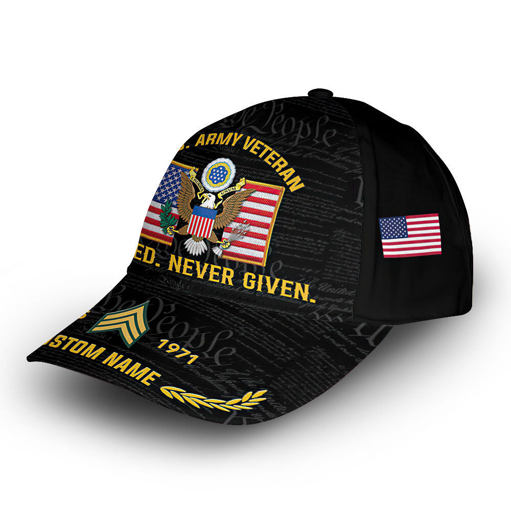 Premium Custom US Army Cap VPVC008501, Gifts For Army Veteran, Best Gifts On Father's Day, Armed Forces Day, Independence Day, Veterans Day.