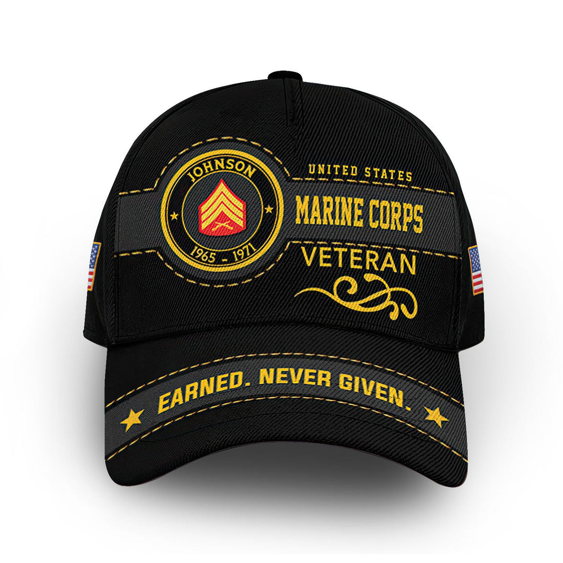Premium USMC Cap VPVC008603, Custom Name, Rank, Year, Gifts For Marine Veteran, Best Gifts On Father's Day, Armed Forces Day, Independence Day, Veterans Day.