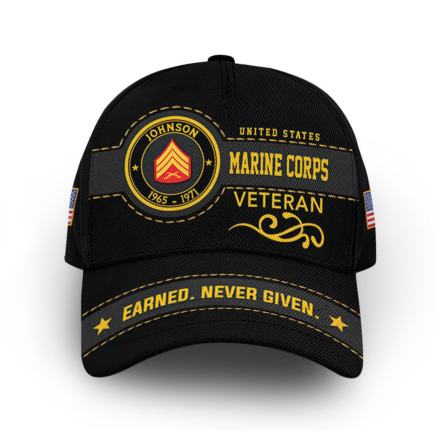 Premium USMC Cap VPVC008603, Custom Name, Rank, Year, Gifts For Marine Veteran, Best Gifts On Father's Day, Armed Forces Day, Independence Day, Veterans Day.