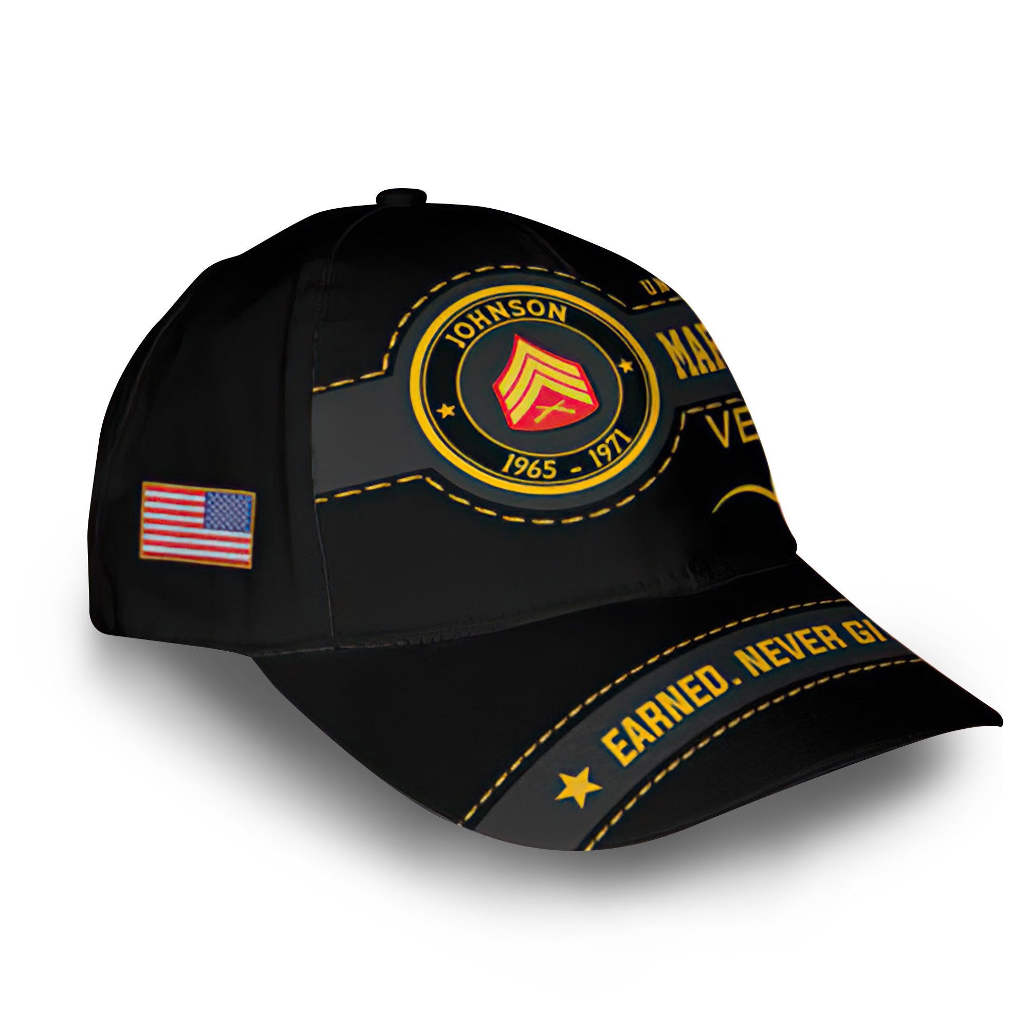 Premium USMC Cap VPVC008603, Custom Name, Rank, Year, Gifts For Marine Veteran, Best Gifts On Father's Day, Armed Forces Day, Independence Day, Veterans Day.