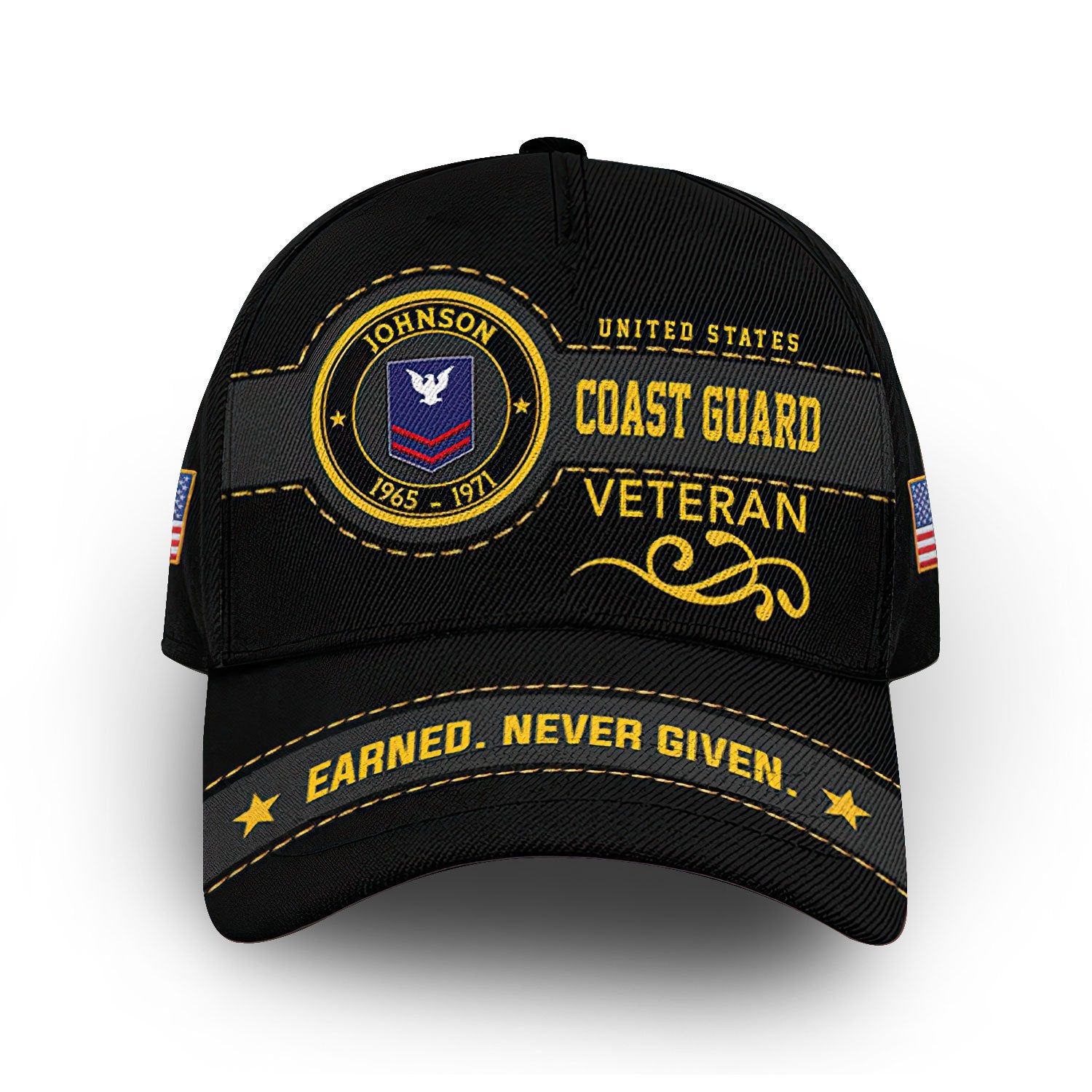 Premium USCG Cap VPVC008605, Custom Name, Rank, Year, Gifts For Coast Guard Veteran, Best Gifts On Father's Day, Armed Forces Day, Independence Day, Veterans Day.