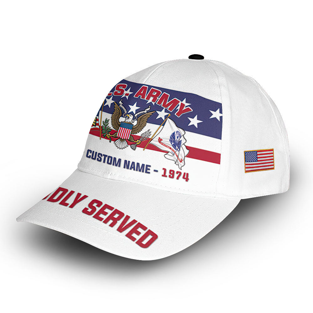 Premium US Army Cap VPVC008701, Custom Name, Rank, Year, Gifts For Army Veteran, Best Gifts On Father's Day, Armed Forces Day, Independence Day, Veterans Day.