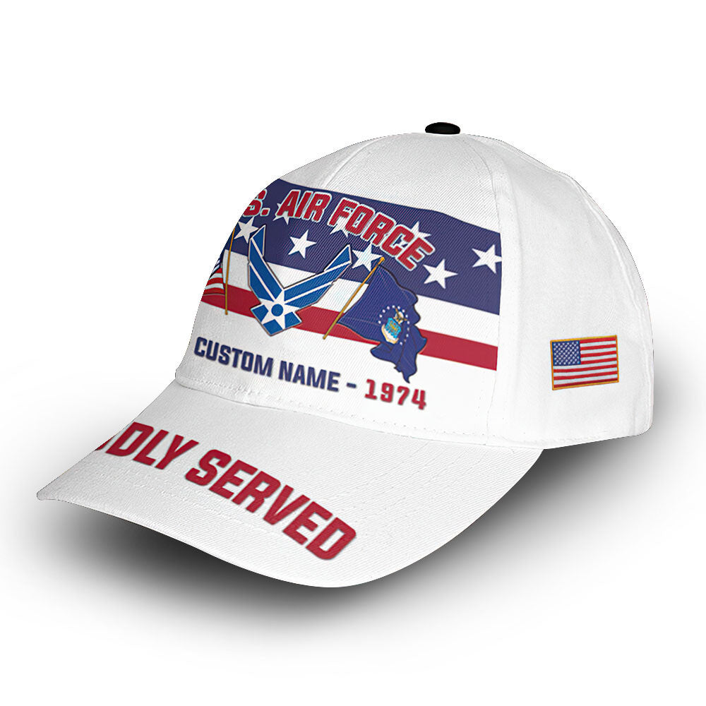 Premium USAF Cap VPVC008704, Custom Name, Rank, Year, Gifts For Air Force Veteran, Best Gifts On Father's Day, Armed Forces Day, Independence Day, Veterans Day.