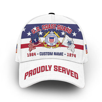 Premium USCG Cap VPVC008705, Custom Name, Rank, Year, Gifts For Coast Guard Veteran, Best Gifts On Father's Day, Armed Forces Day, Independence Day, Veterans Day.