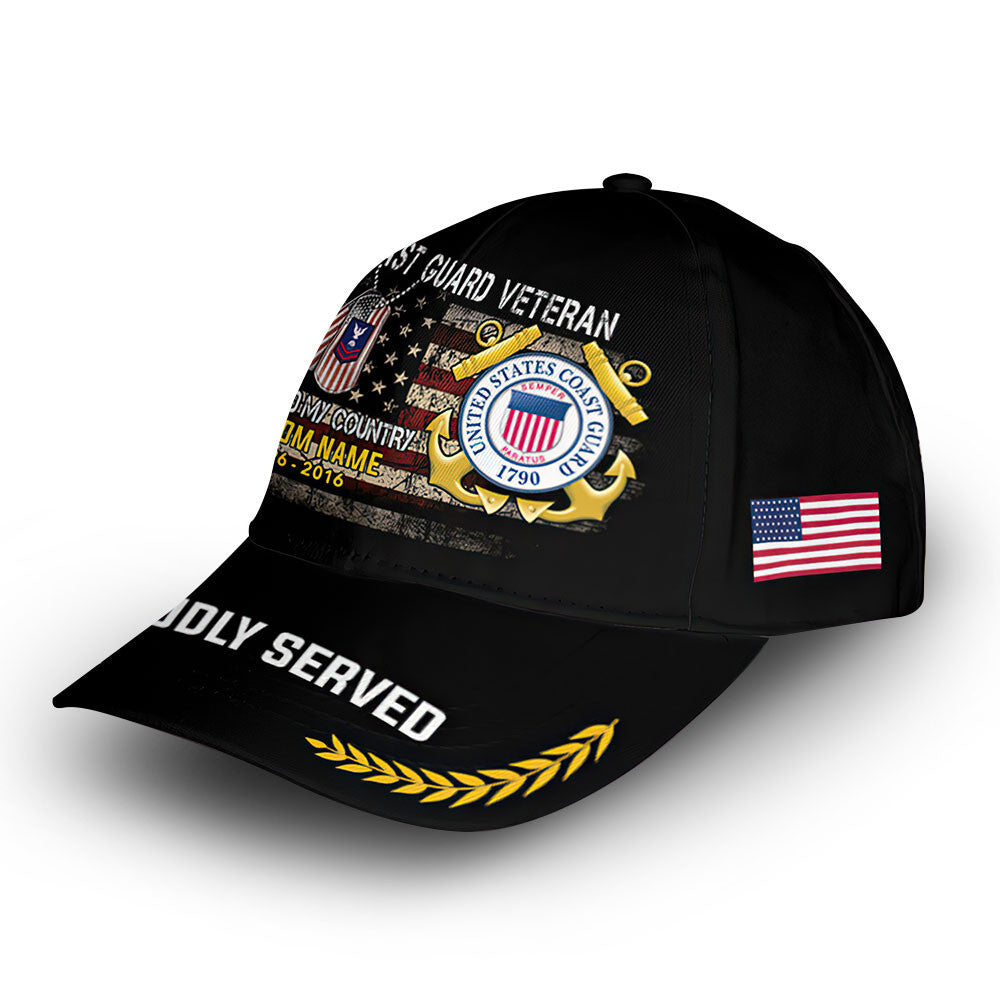 Premium Custom USCG Cap VPVC008805, Gifts For Coast Guard Veteran, Gifts For Dad, For Husband, Best Gifts On Father's Day, Armed Forces Day, Independence Day, Veterans Day.