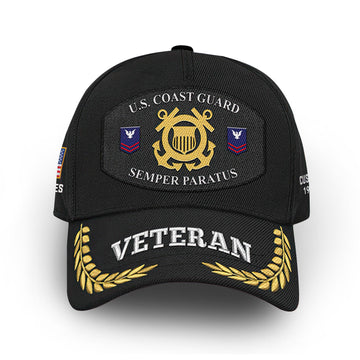 Premium Custom USCG Cap VPVC008905, Gifts For Coast Guard Veteran, Gifts For Dad, For Husband, Best Gifts On Father's Day, Armed Forces Day, Independence Day, Veterans Day.