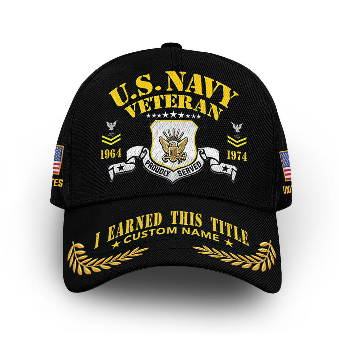 Unique Custom Name, Rank, Year, US Navy Cap VPVC009002, Gifts For Navy Veteran, Gifts For Dad, For Husband, Best Gifts On Father's Day, Independence Day, Veterans Day.