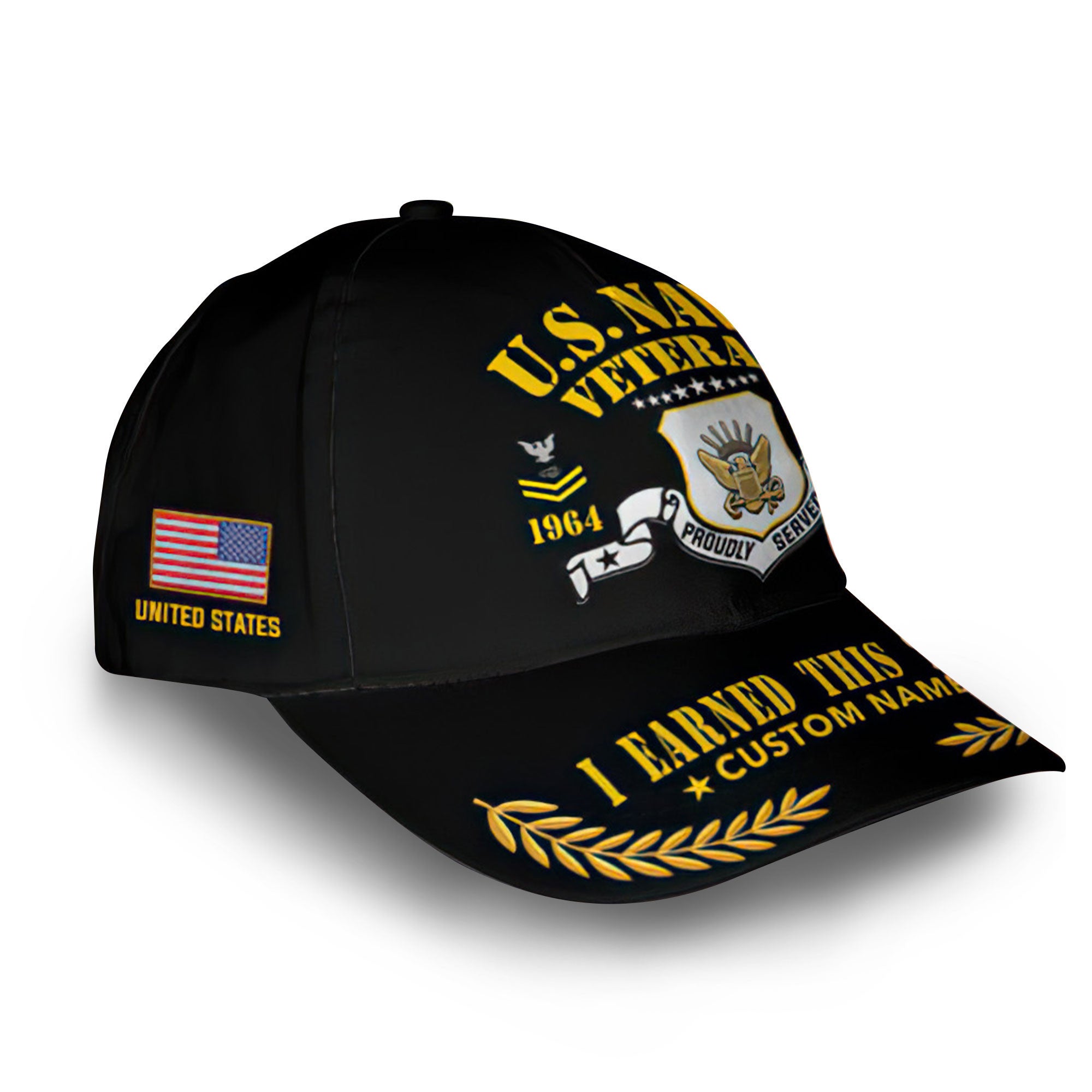 Unique Custom Name, Rank, Year, US Navy Cap VPVC009002, Gifts For Navy Veteran, Gifts For Dad, For Husband, Best Gifts On Father's Day, Independence Day, Veterans Day.