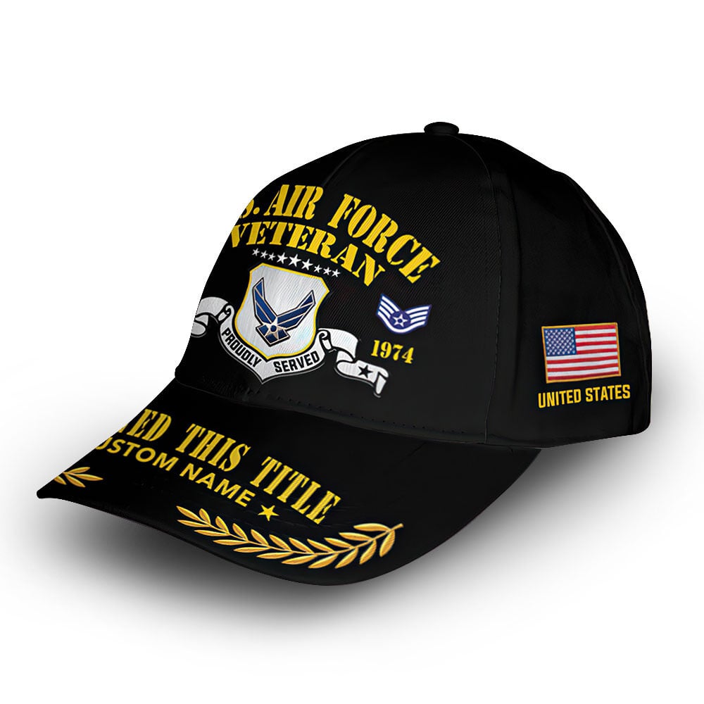 Unique Custom Name, Rank, Year, USAF Cap VPVC009004, Gifts For Air Force Veteran, Gifts For Dad, For Husband, Best Gifts On Father's Day, Independence Day, Veterans Day.