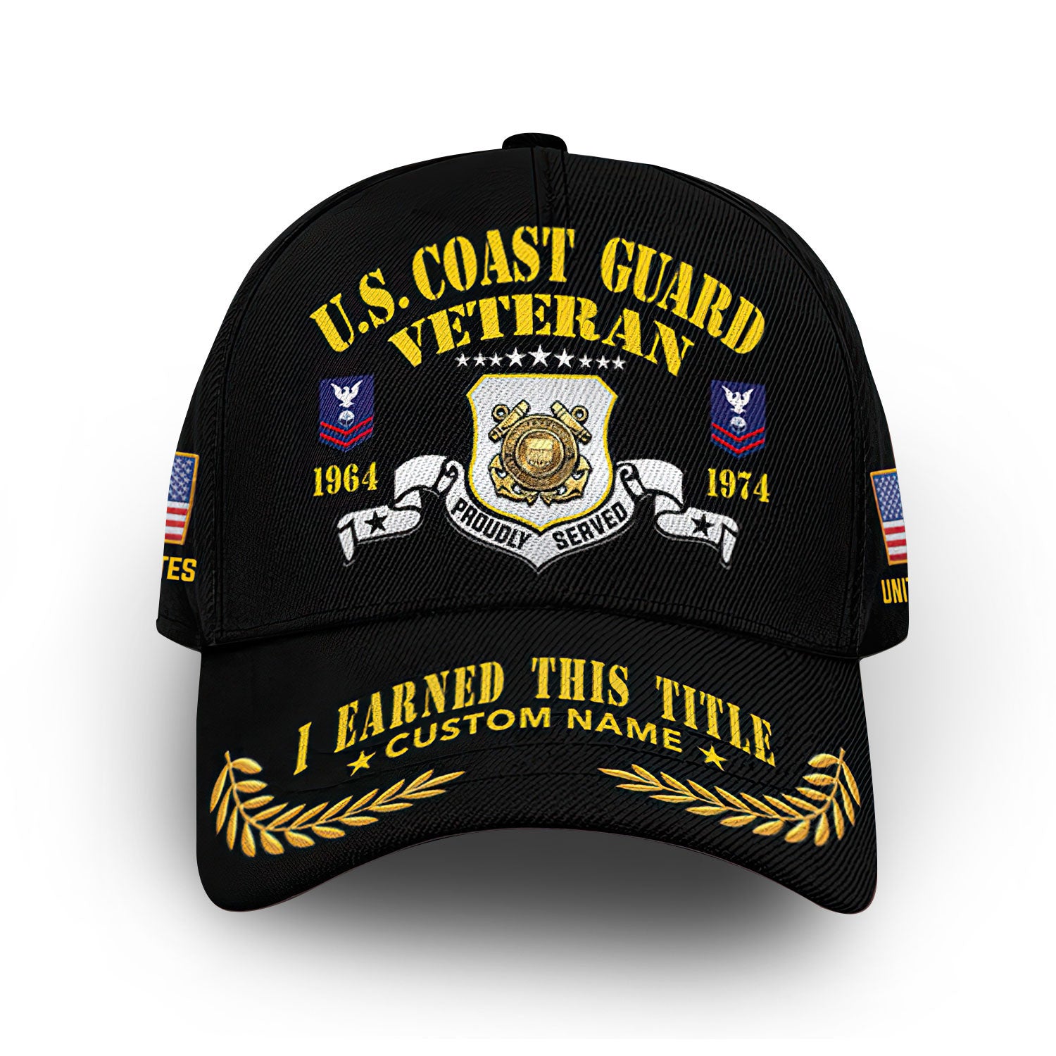 Unique Custom Name, Rank, Year, USCG Cap VPVC009005, Gifts For Coast Guard Veteran, Gifts For Dad, For Husband, Best Gifts On Father's Day, Independence Day, Veterans Day.