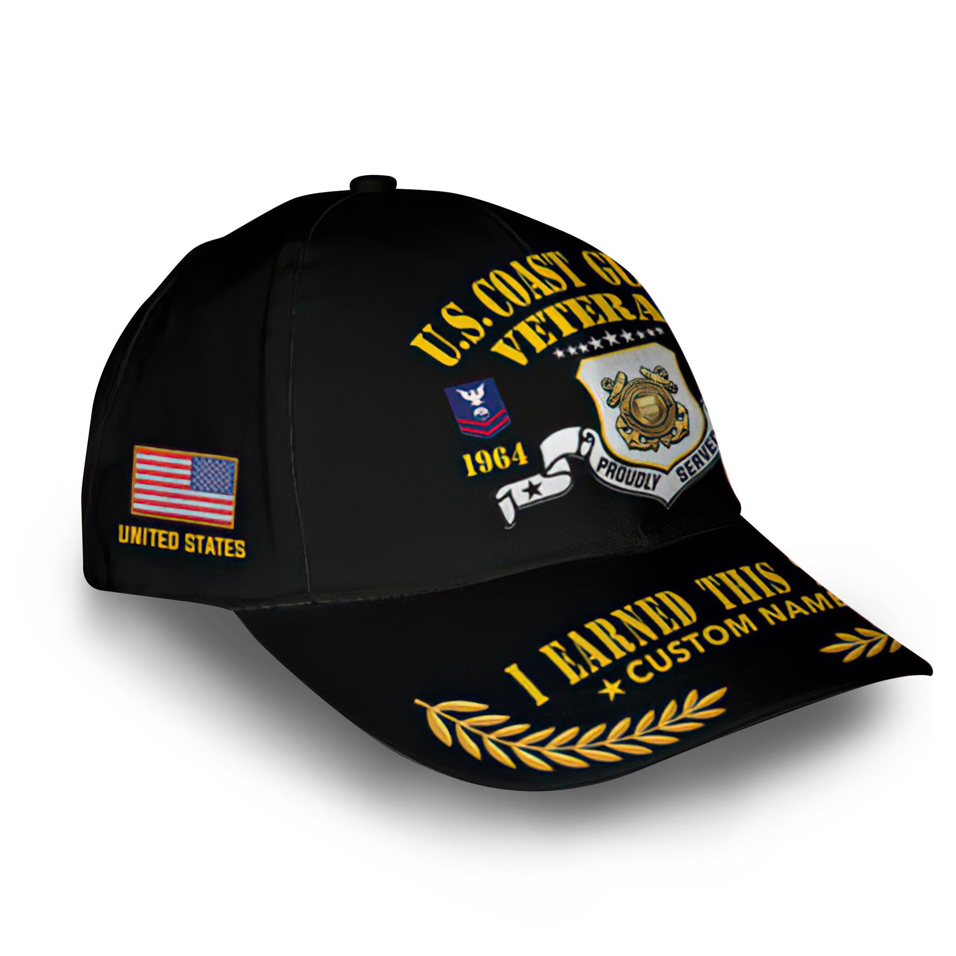 Unique Custom Name, Rank, Year, USCG Cap VPVC009005, Gifts For Coast Guard Veteran, Gifts For Dad, For Husband, Best Gifts On Father's Day, Independence Day, Veterans Day.