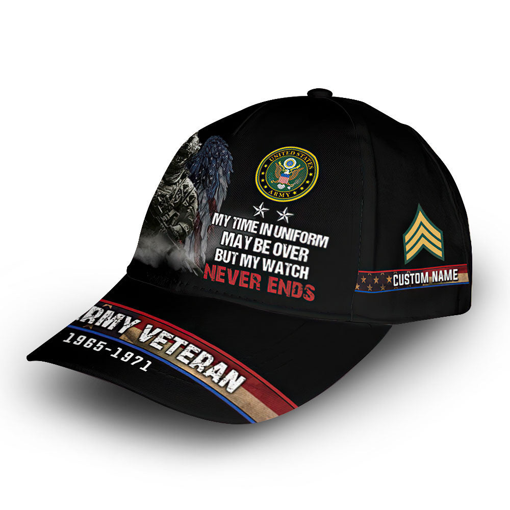 Unique Custom Name, Rank, Year, US Army Cap VPVC009101, Gifts For Army Veteran, Gifts For Dad, For Husband, Best Gifts On Father's Day, Independence Day, Veterans Day.