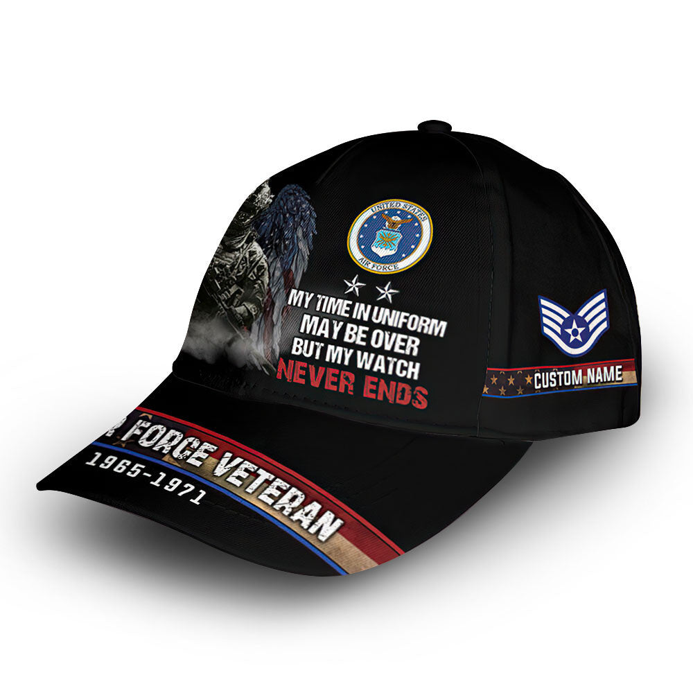 Unique Custom Name, Rank, Year, USAF Cap VPVC009104, Gifts For Air Force Veteran, Gifts For Dad, For Husband, Best Gifts On Father's Day, Independence Day, Veterans Day.