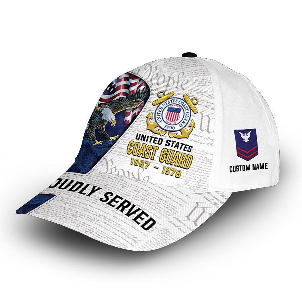 USCG Custom Cap VPVC009205, Gifts For Coast Guard Veteran, Best Gifts On Father's Day, Armed Forces Day, Independence Day, Veterans Day.