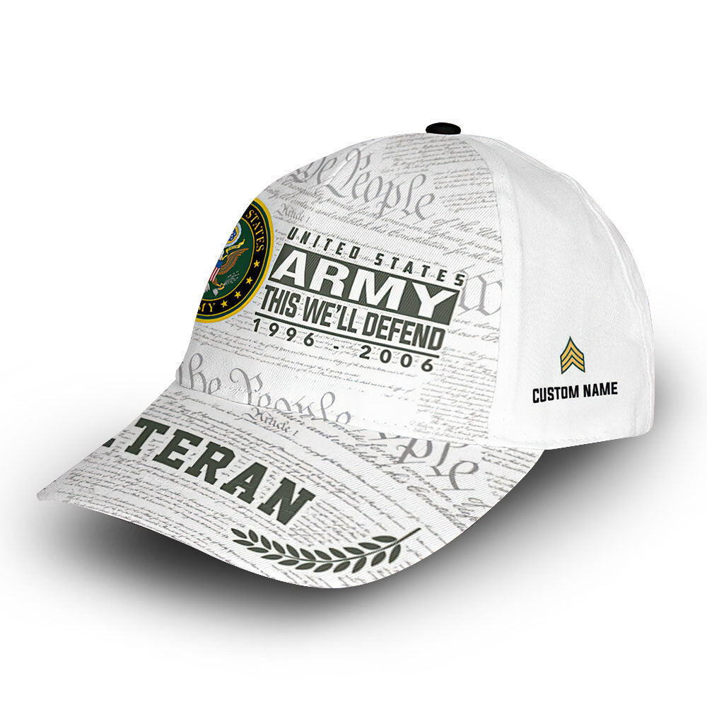 US Army Custom Cap VPVC009301, Gifts For Army Veteran, Best Gifts On Father's Day, Armed Forces Day, Independence Day, Veterans Day.