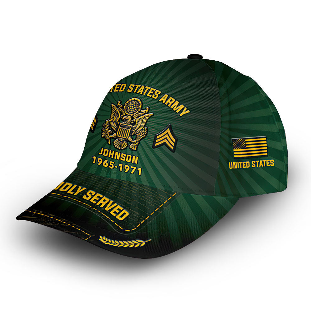 Premium Custom US Army Cap VPVC009501, Gifts For Army Veteran, Best Gifts On Father's Day, Armed Forces Day, Independence Day, Veterans Day.