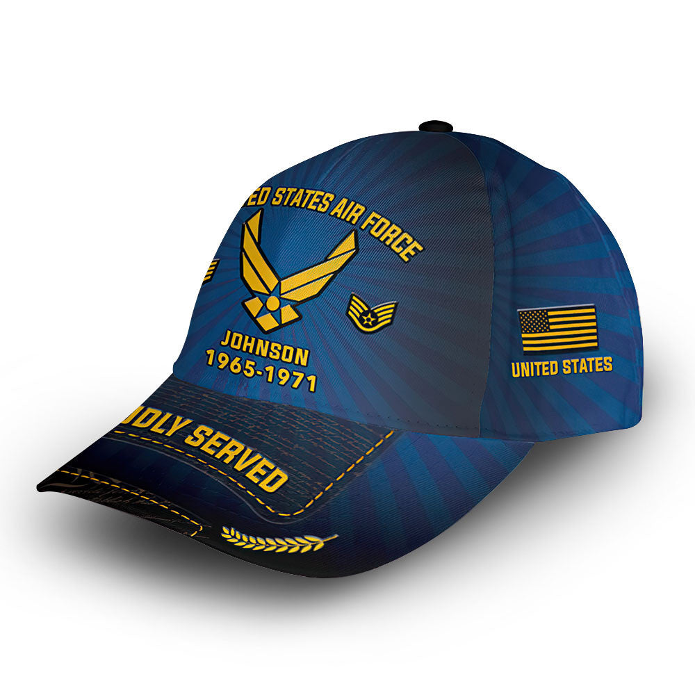 Premium Custom USAF Cap VPVC009504, Gifts For Air Force Veteran, Best Gifts On Father's Day, Armed Forces Day, Independence Day, Veterans Day.