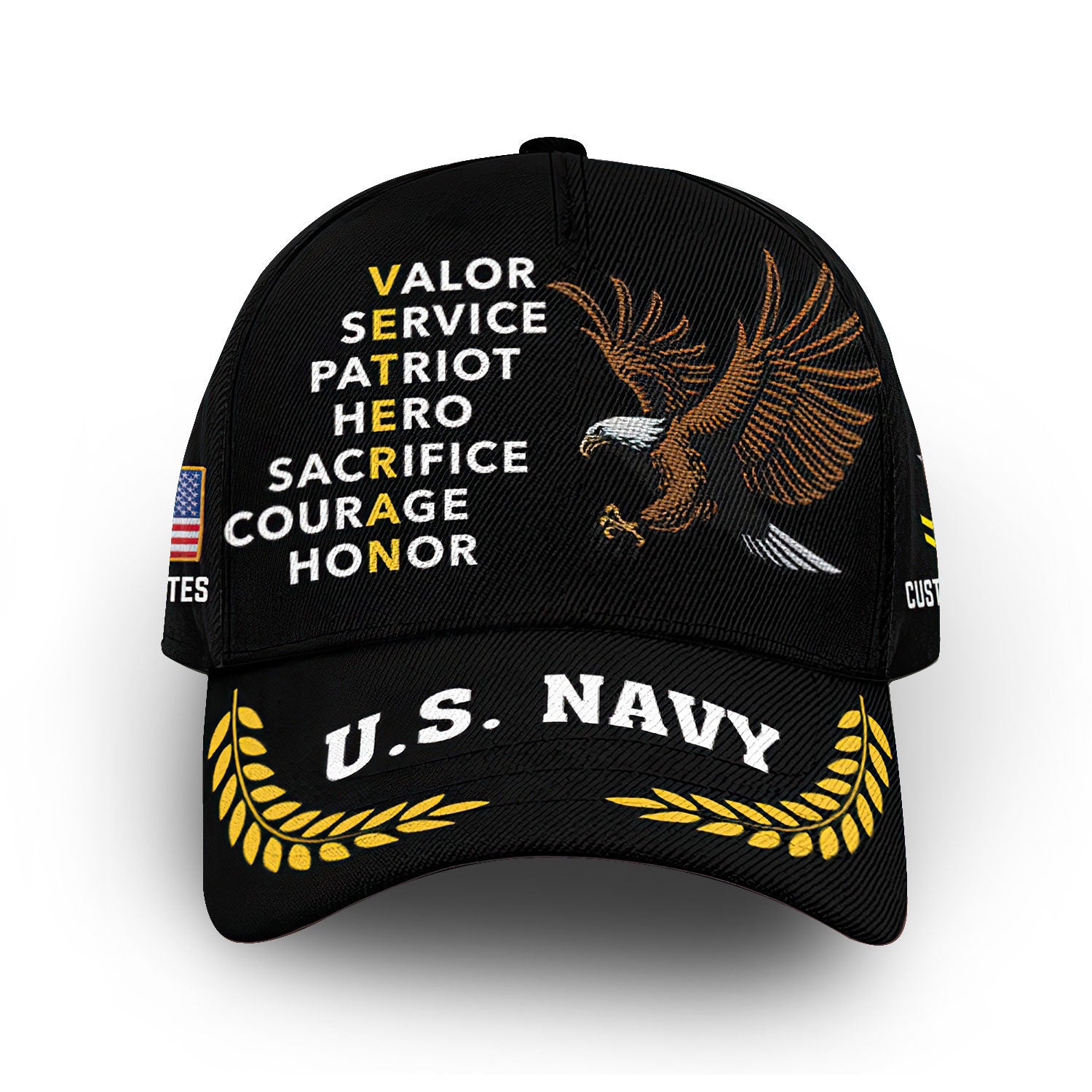 US Navy Custom Cap VPVC009602, Gifts For Navy Veteran, Best Gifts On Father's Day, Armed Forces Day, Independence Day, Veterans Day.