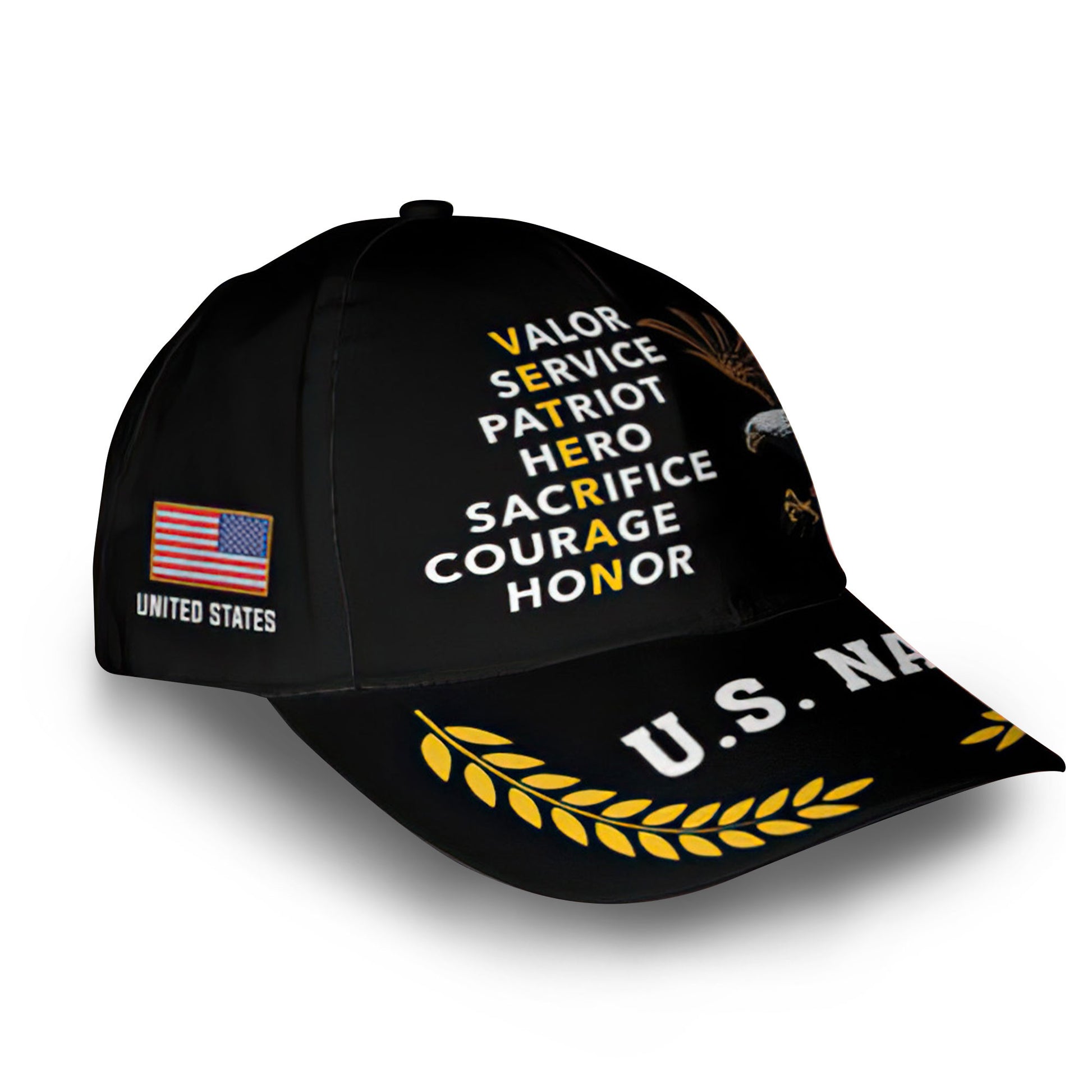 US Navy Custom Cap VPVC009602, Gifts For Navy Veteran, Best Gifts On Father's Day, Armed Forces Day, Independence Day, Veterans Day.