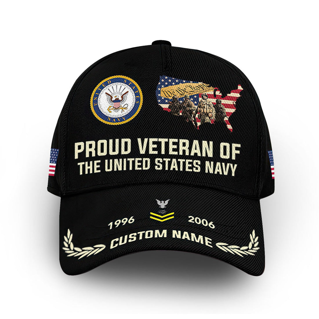 Premium US Navy Cap VPVC009702, Custom Name, Rank, Year, Gifts For Navy Veteran, Best Gifts On Father's Day, Armed Forces Day, Independence Day, Veterans Day.