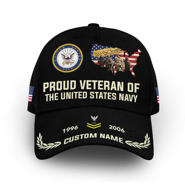 Premium US Navy Cap VPVC009702, Custom Name, Rank, Year, Gifts For Navy Veteran, Best Gifts On Father's Day, Armed Forces Day, Independence Day, Veterans Day.