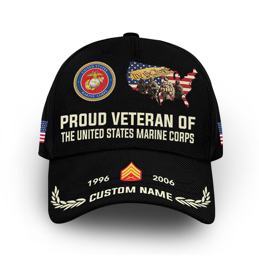 Premium USMC Cap VPVC009703, Custom Name, Rank, Year, Gifts For Marine Veteran, Best Gifts On Father's Day, Armed Forces Day, Independence Day, Veterans Day.