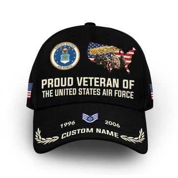 Premium USAF Cap VPVC009704, Custom Name, Rank, Year, Gifts For Air Force Veteran, Best Gifts On Father's Day, Armed Forces Day, Independence Day, Veterans Day.