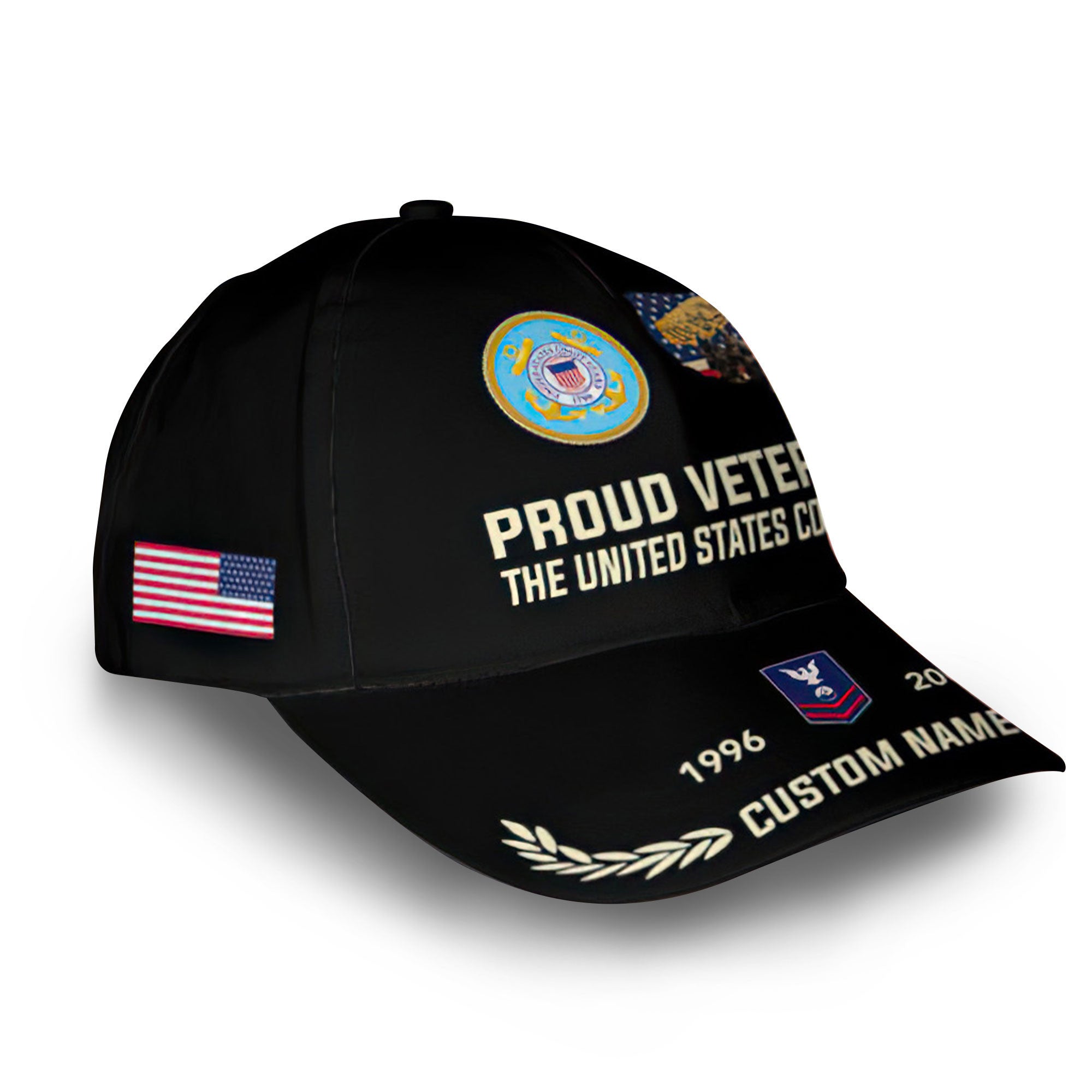Premium USCG Cap VPVC009705, Custom Name, Rank, Year, Gifts For Coast Guard Veteran, Best Gifts On Father's Day, Armed Forces Day, Independence Day, Veterans Day.