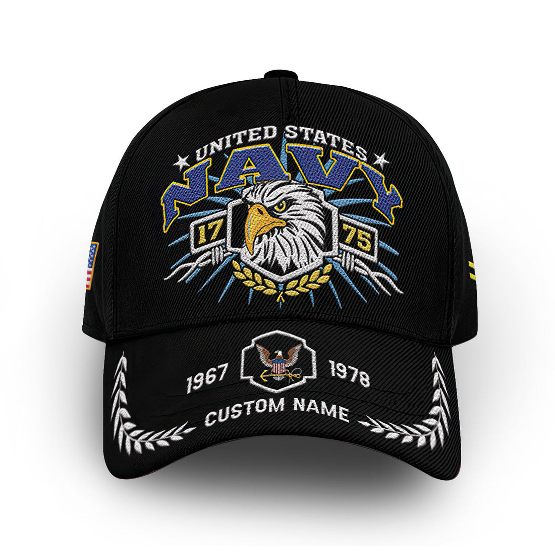 Premium US Navy Cap VPVC009802, Custom Name, Rank, Year, Gifts For Navy Veteran, Best Gifts On Father's Day, Armed Forces Day, Independence Day, Veterans Day.