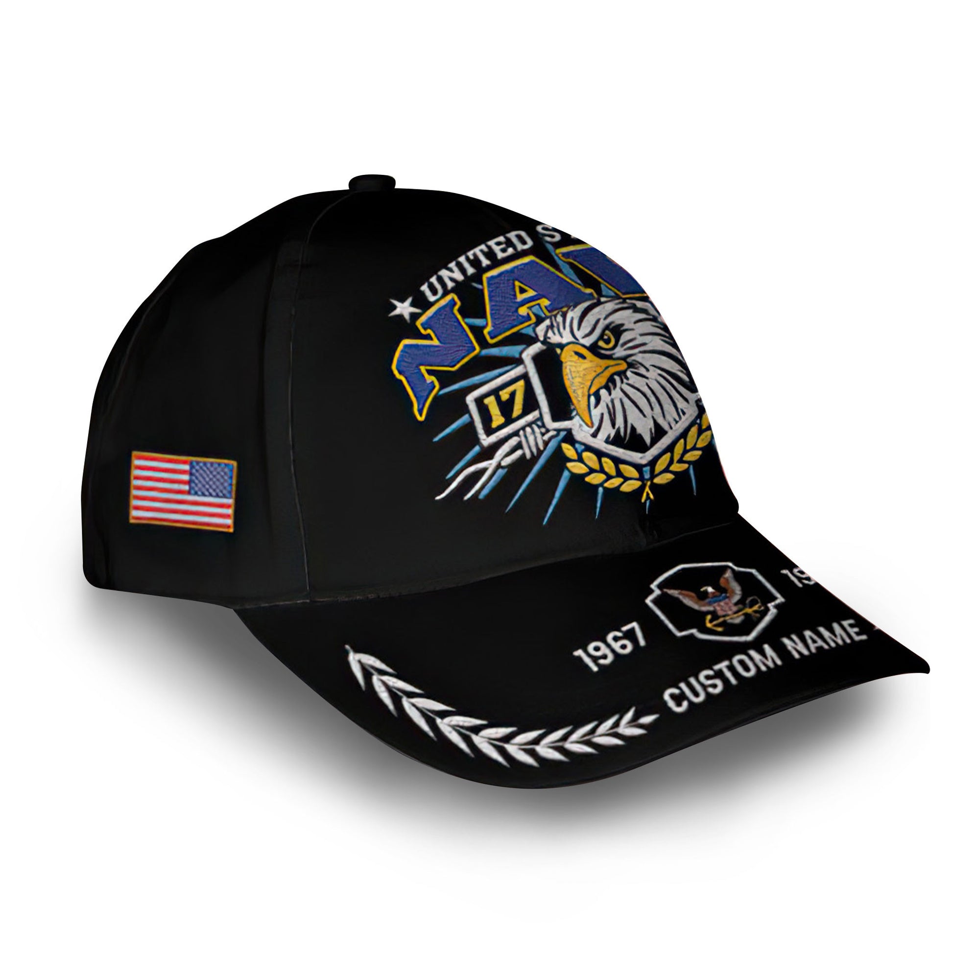 Premium US Navy Cap VPVC009802, Custom Name, Rank, Year, Gifts For Navy Veteran, Best Gifts On Father's Day, Armed Forces Day, Independence Day, Veterans Day.
