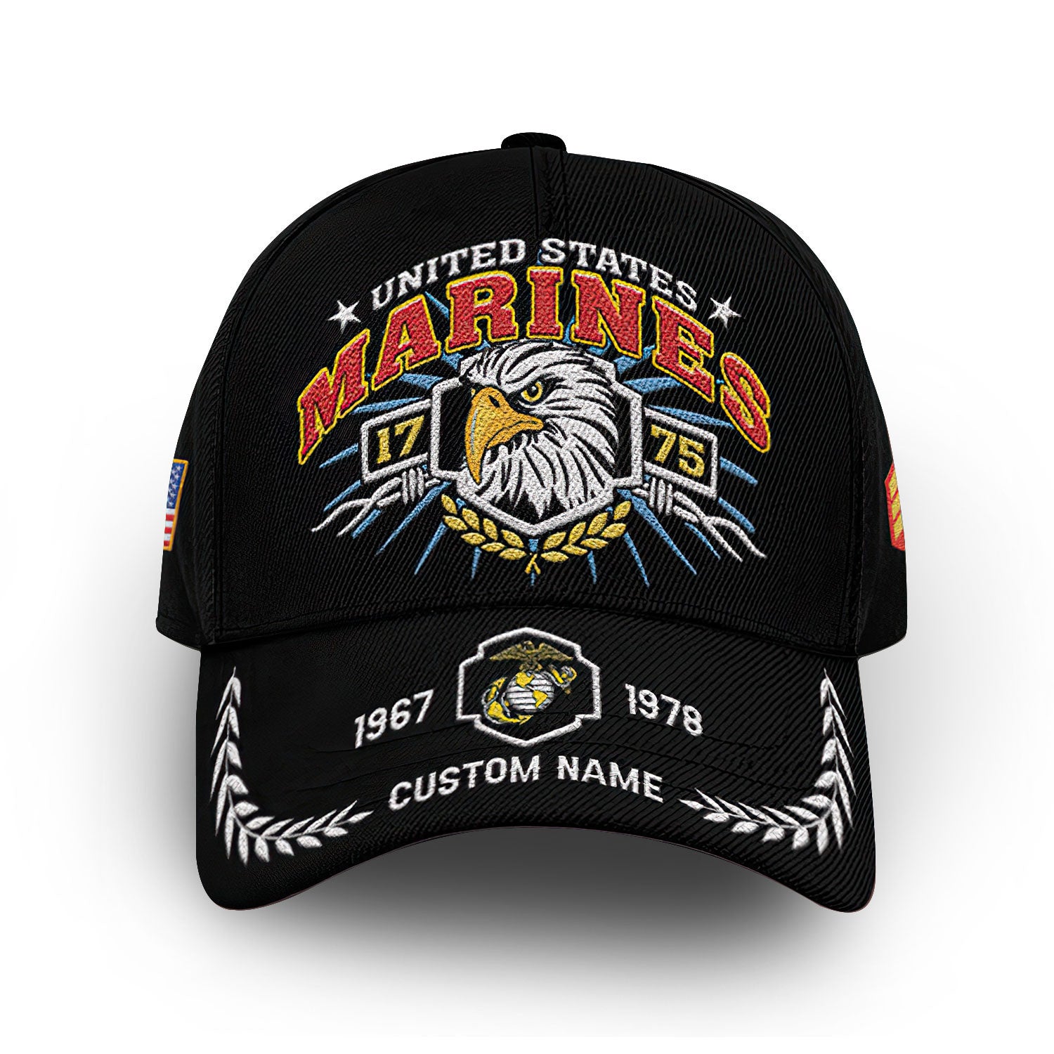 Premium USMC Cap VPVC009803, Custom Name, Rank, Year, Gifts For Marine Veteran, Best Gifts On Father's Day, Armed Forces Day, Independence Day, Veterans Day.