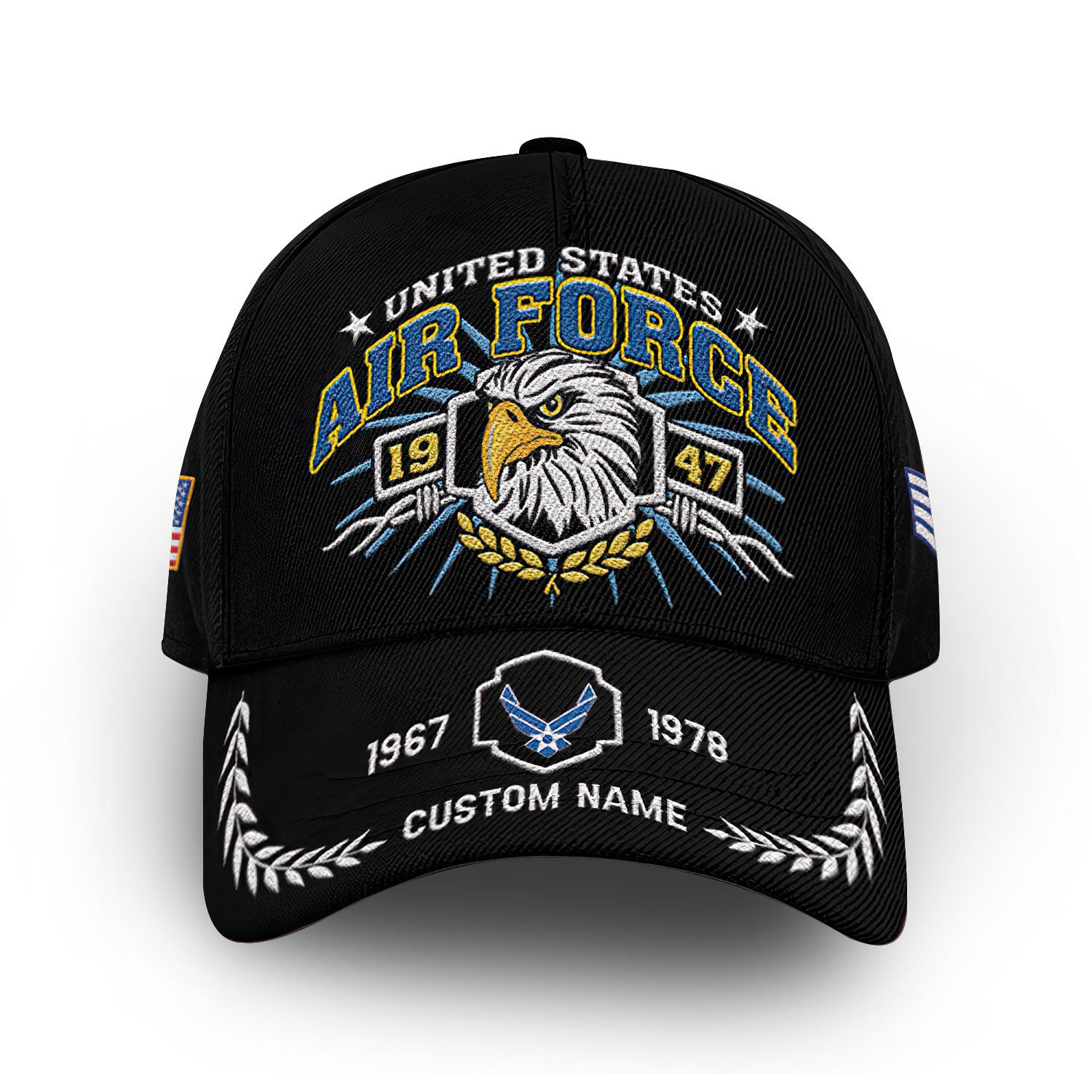 Premium USAF Cap VPVC009804, Custom Name, Rank, Year, Gifts For Air Force Veteran, Best Gifts On Father's Day, Armed Forces Day, Independence Day, Veterans Day.