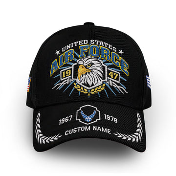 Premium USAF Cap VPVC009804, Custom Name, Rank, Year, Gifts For Air Force Veteran, Best Gifts On Father's Day, Armed Forces Day, Independence Day, Veterans Day.