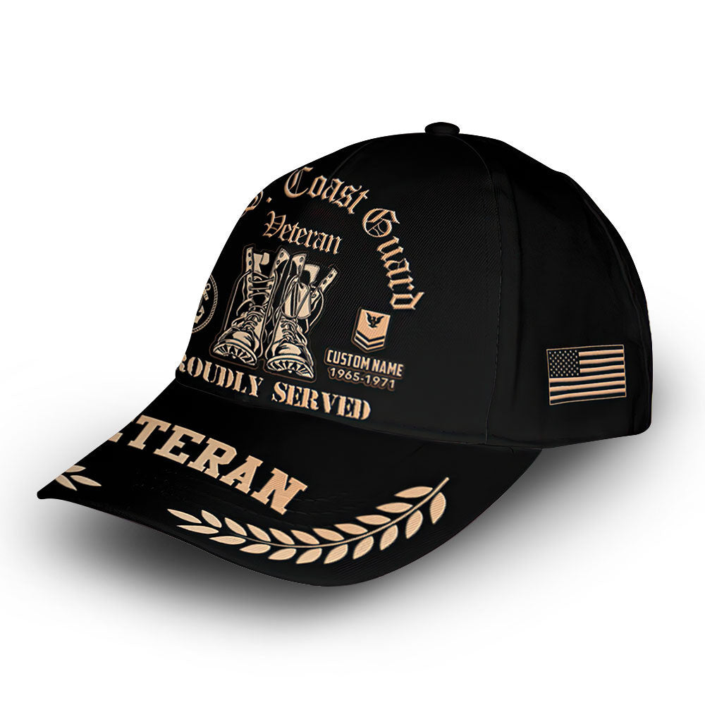 Premium Custom USCG Cap VPVC009905, Gifts For Coast Guard Veteran, Gifts For Dad, For Husband, Best Gifts On Father's Day, Armed Forces Day, Independence Day, Veterans Day.