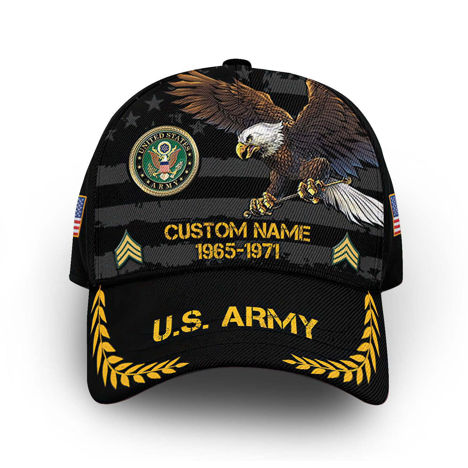 Premium US Army Cap VPVC010001, Custom Name, Rank, Year, Gifts For Army Veteran, Best Gifts On Father's Day, Armed Forces Day, Independence Day, Veterans Day.