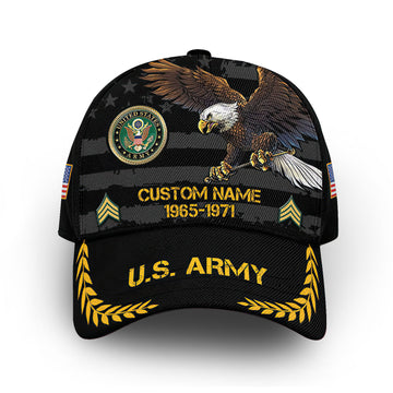 Premium US Army Cap VPVC010001, Custom Name, Rank, Year, Gifts For Army Veteran, Best Gifts On Father's Day, Armed Forces Day, Independence Day, Veterans Day.
