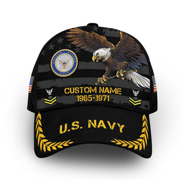 Premium US Navy Cap VPVC010002, Custom Name, Rank, Year, Gifts For Navy Veteran, Best Gifts On Father's Day, Armed Forces Day, Independence Day, Veterans Day.