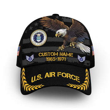 Premium USAF Cap VPVC010004, Custom Name, Rank, Year, Gifts For Air Force Veteran, Best Gifts On Father's Day, Armed Forces Day, Independence Day, Veterans Day.