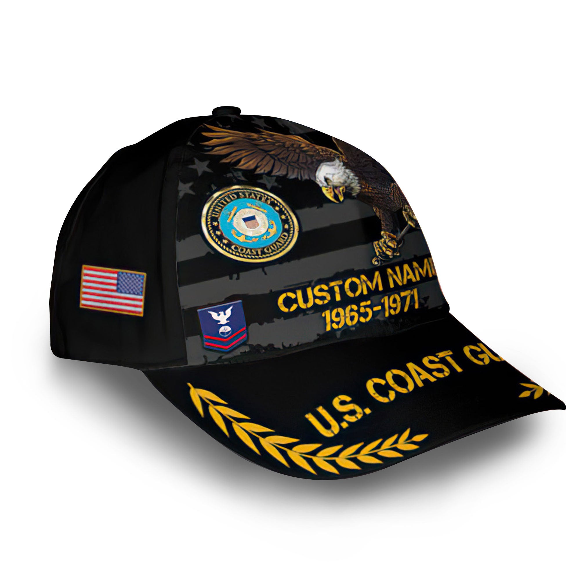 Premium USCG Cap VPVC010005, Custom Name, Rank, Year, Gifts For Coast Guard Veteran, Best Gifts On Father's Day, Armed Forces Day, Independence Day, Veterans Day.