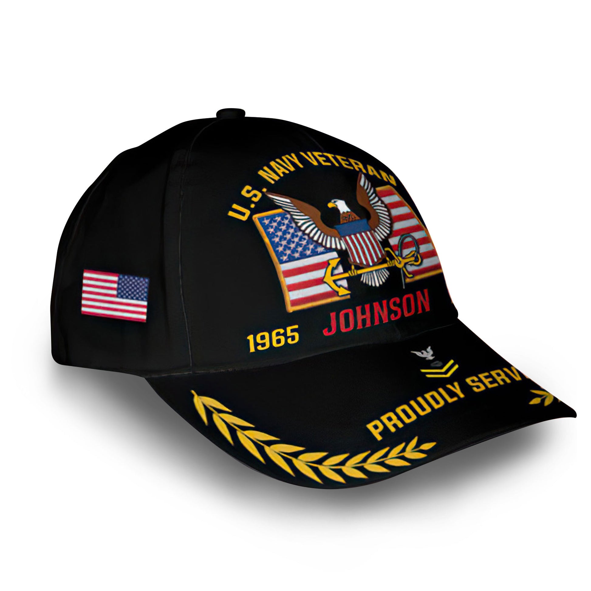 Premium US Navy Cap VPVC010102, Custom Name, Rank, Year, Gifts For Navy Veteran, Best Gifts On Father's Day, Armed Forces Day, Independence Day, Veterans Day.