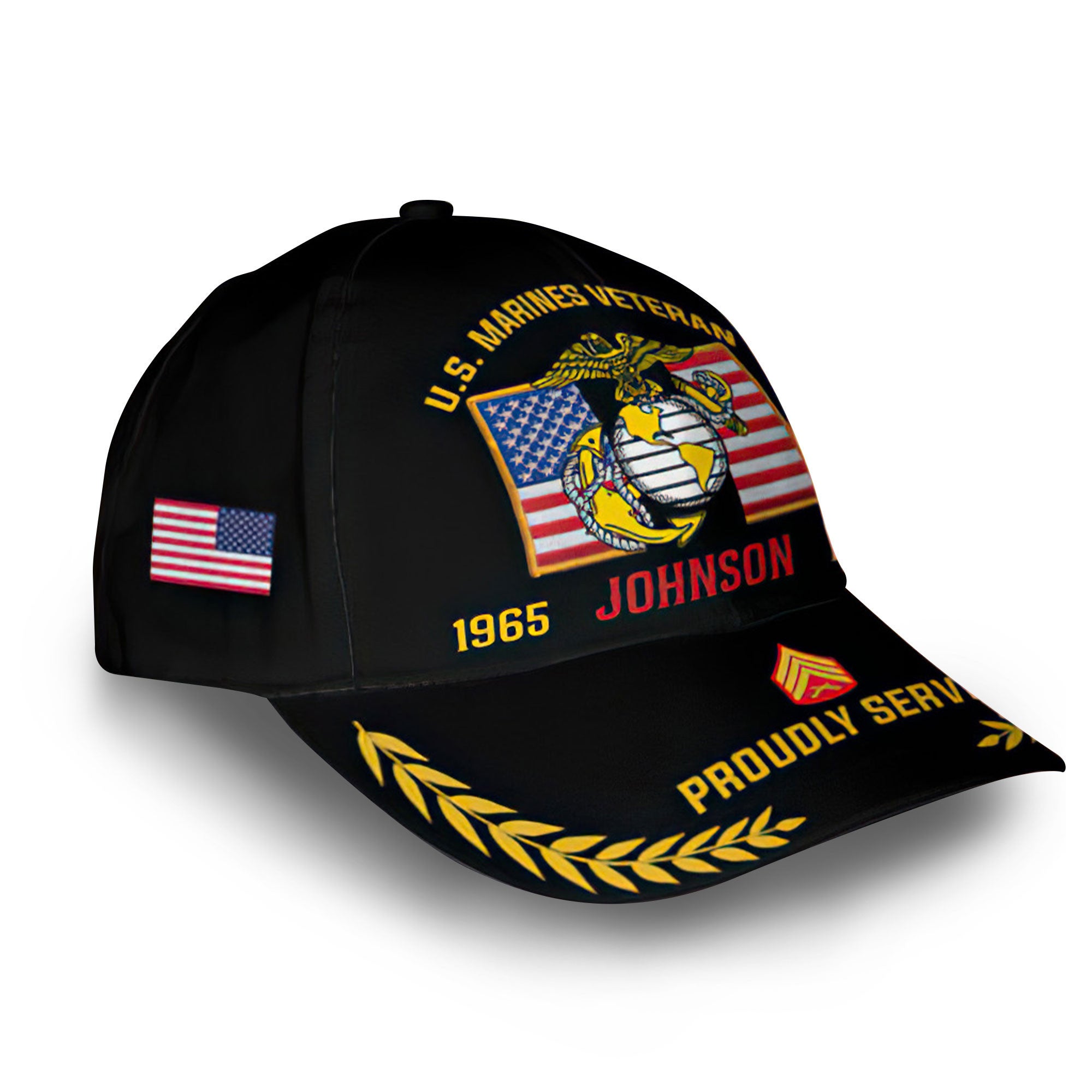 Premium USMC Cap VPVC010103, Custom Name, Rank, Year, Gifts For Marine Veteran, Best Gifts On Father's Day, Armed Forces Day, Independence Day, Veterans Day.