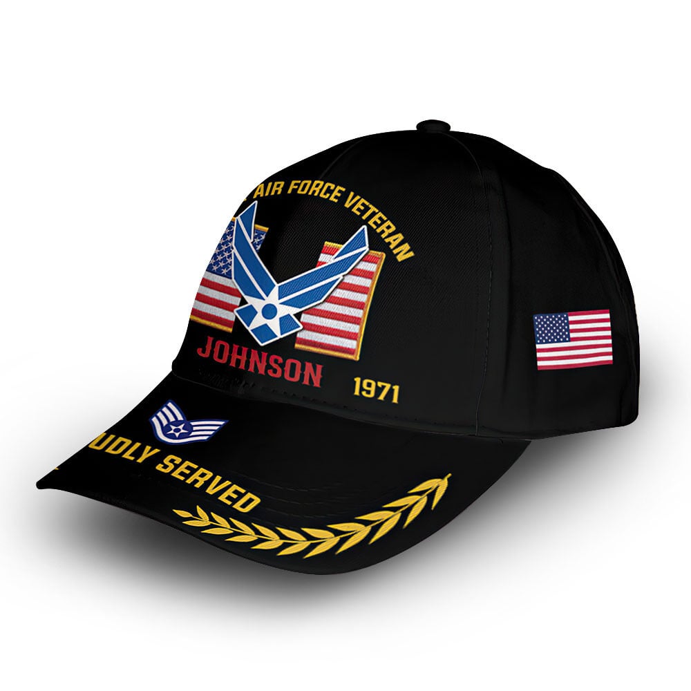 Premium USAF Cap VPVC010104, Custom Name, Rank, Year, Gifts For Air Force Veteran, Best Gifts On Father's Day, Armed Forces Day, Independence Day, Veterans Day.