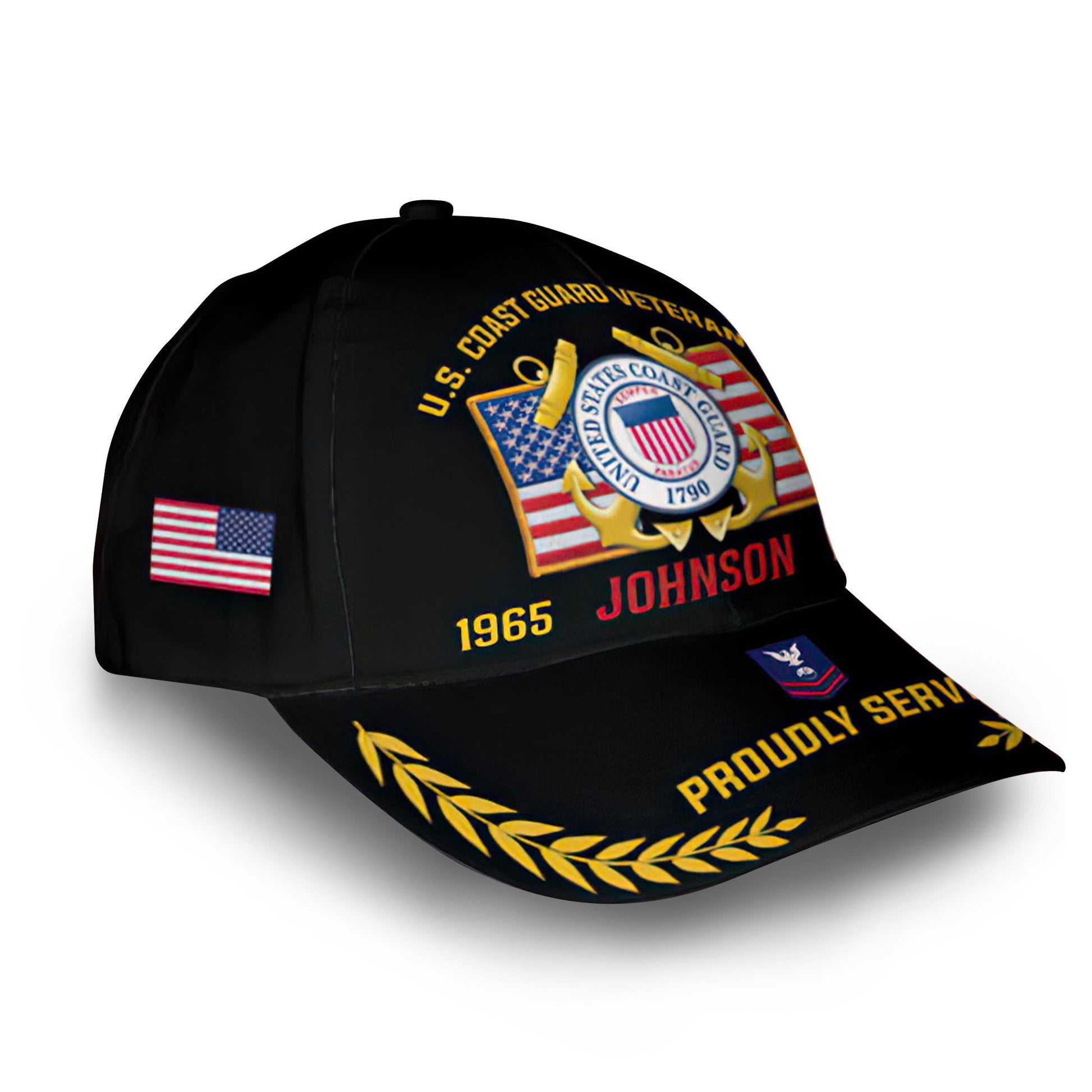 Premium USCG Cap VPVC010105, Custom Name, Rank, Year, Gifts For Coast Guard Veteran, Best Gifts On Father's Day, Armed Forces Day, Independence Day, Veterans Day.