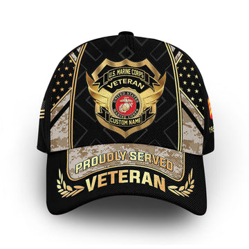 Premium Custom USMC Cap VPVC010203, Gifts For Marine Veteran, Gifts For Dad, For Husband, Best Gifts On Father's Day, Armed Forces Day, Independence Day, Veterans Day.