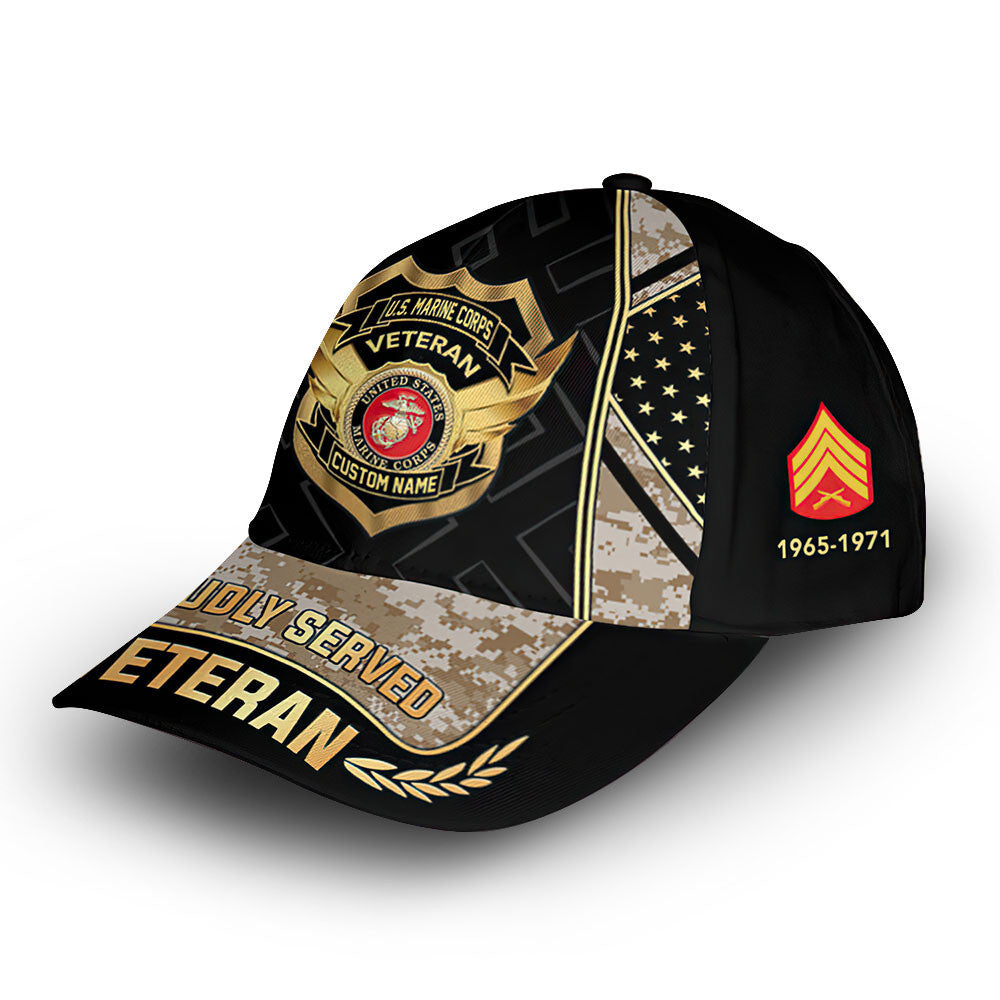 Premium Custom USMC Cap VPVC010203, Gifts For Marine Veteran, Gifts For Dad, For Husband, Best Gifts On Father's Day, Armed Forces Day, Independence Day, Veterans Day.