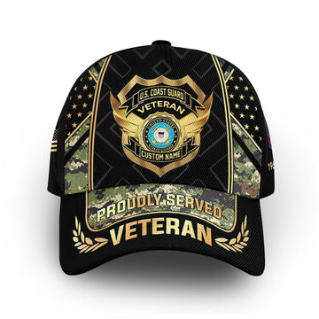Premium Custom USCG Cap VPVC010205, Gifts For Coast Guard Veteran, Gifts For Dad, For Husband, Best Gifts On Father's Day, Armed Forces Day, Independence Day, Veterans Day.