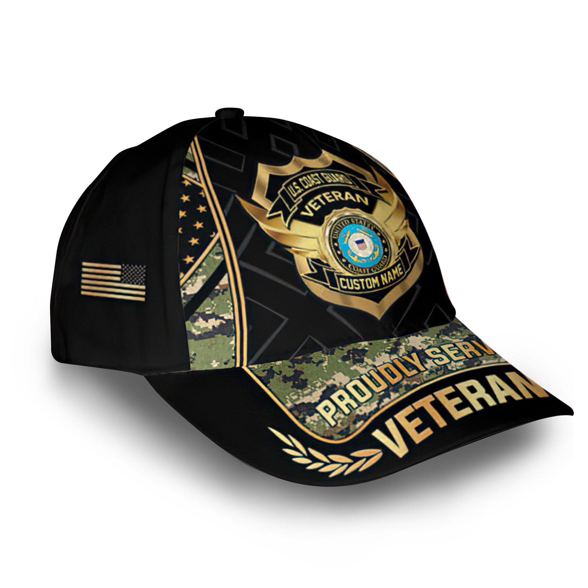 Premium Custom USCG Cap VPVC010205, Gifts For Coast Guard Veteran, Gifts For Dad, For Husband, Best Gifts On Father's Day, Armed Forces Day, Independence Day, Veterans Day.